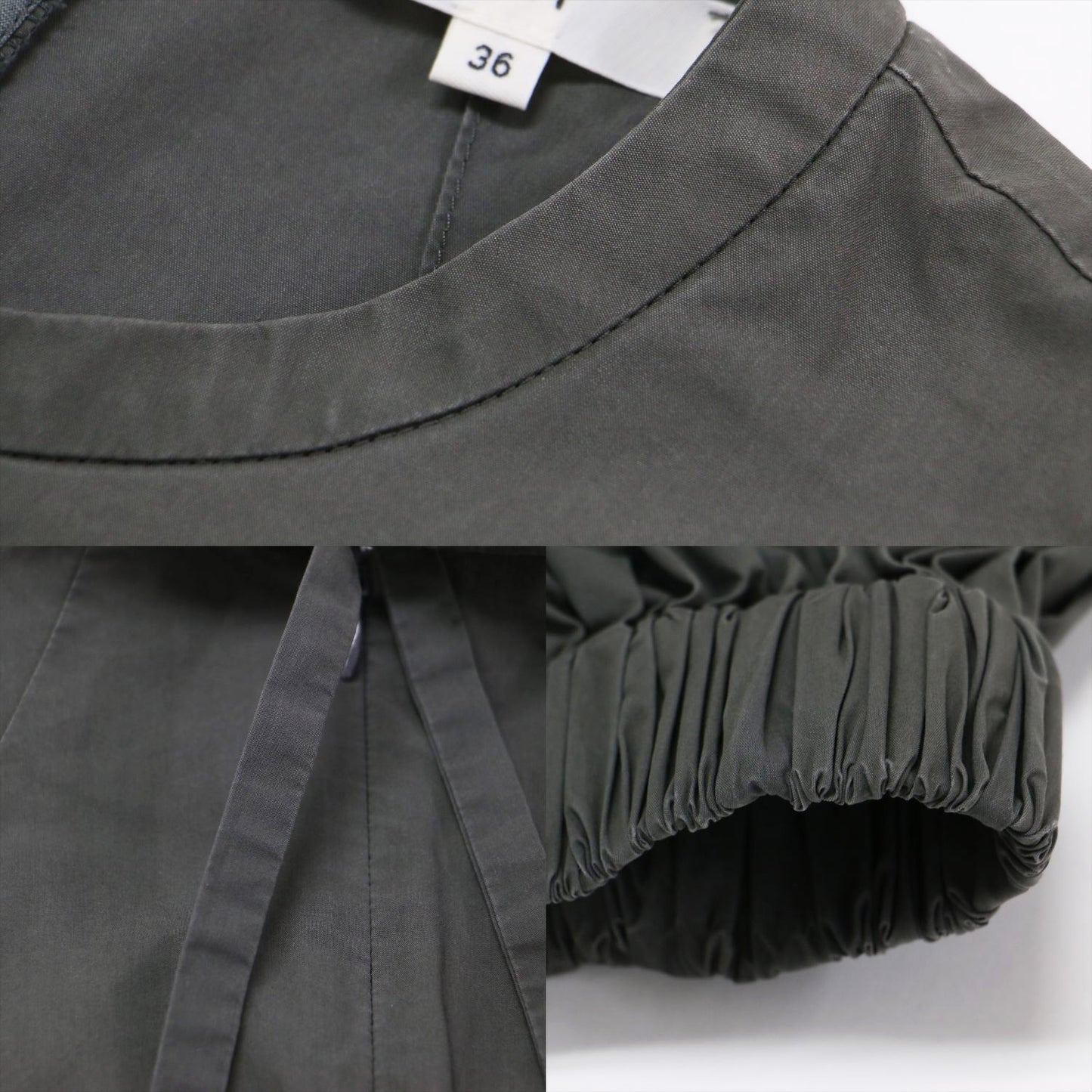 20秋冬 コットン バックリボン ブラウス / クルーネック 長袖 ボリュームスリーブ ギャザー Aライン