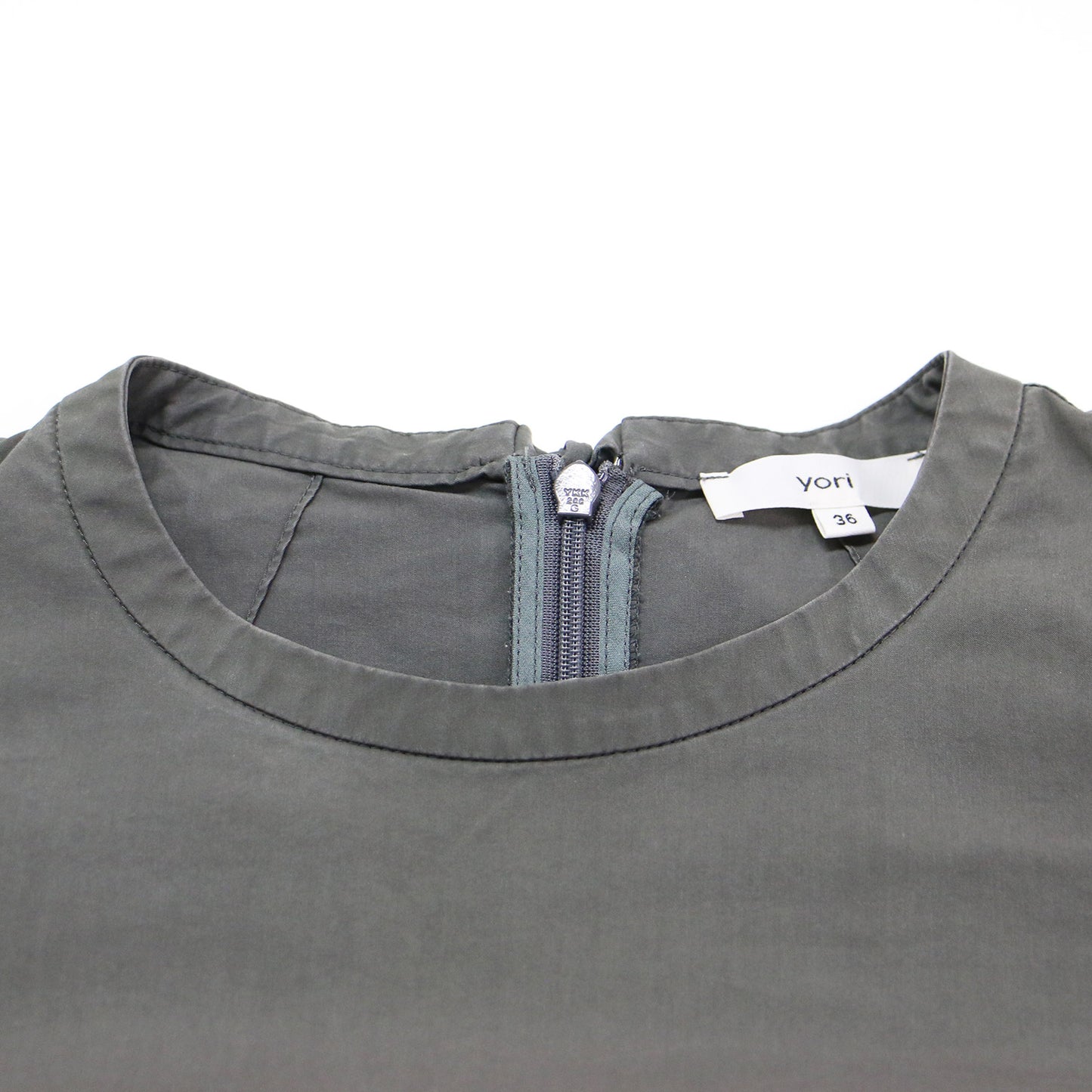 20秋冬 コットン バックリボン ブラウス / クルーネック 長袖 ボリュームスリーブ ギャザー Aライン