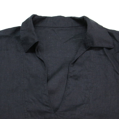 24春夏 リネン スキッパー プルオーバー / シャツ ブラウス 長袖 スリット