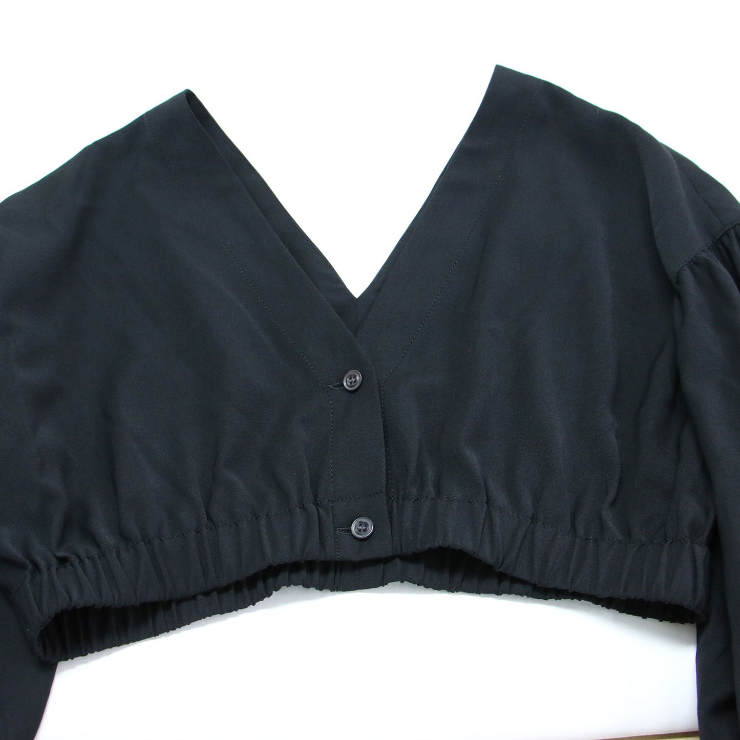 24春夏 ドライクロス セットアップ ワンピース / ボレロ キャミワンピース ロング丈 Vネック 長袖 ボリュームスリーブ