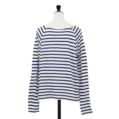 24春夏 シアー ラグラン プルオーバー / 80/1GASS Tシャツ カットソー 長袖 ロングスリーブ ラウンドネック ボーダー柄 コットン