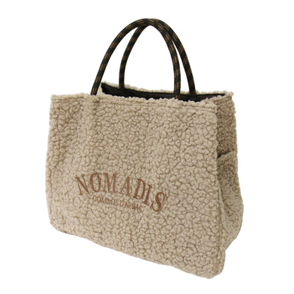 24秋冬 ボア トート バッグ / SAC BOA W ハンドバッグ ロゴ リバーシブル