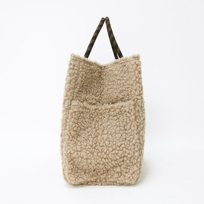 24秋冬 ボア トート バッグ / SAC BOA W ハンドバッグ ロゴ リバーシブル