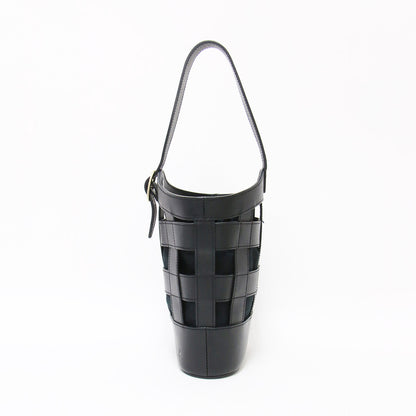 レザー ハンドバッグ / izabella ワンハンドル メッシュ 巾着付き 牛革