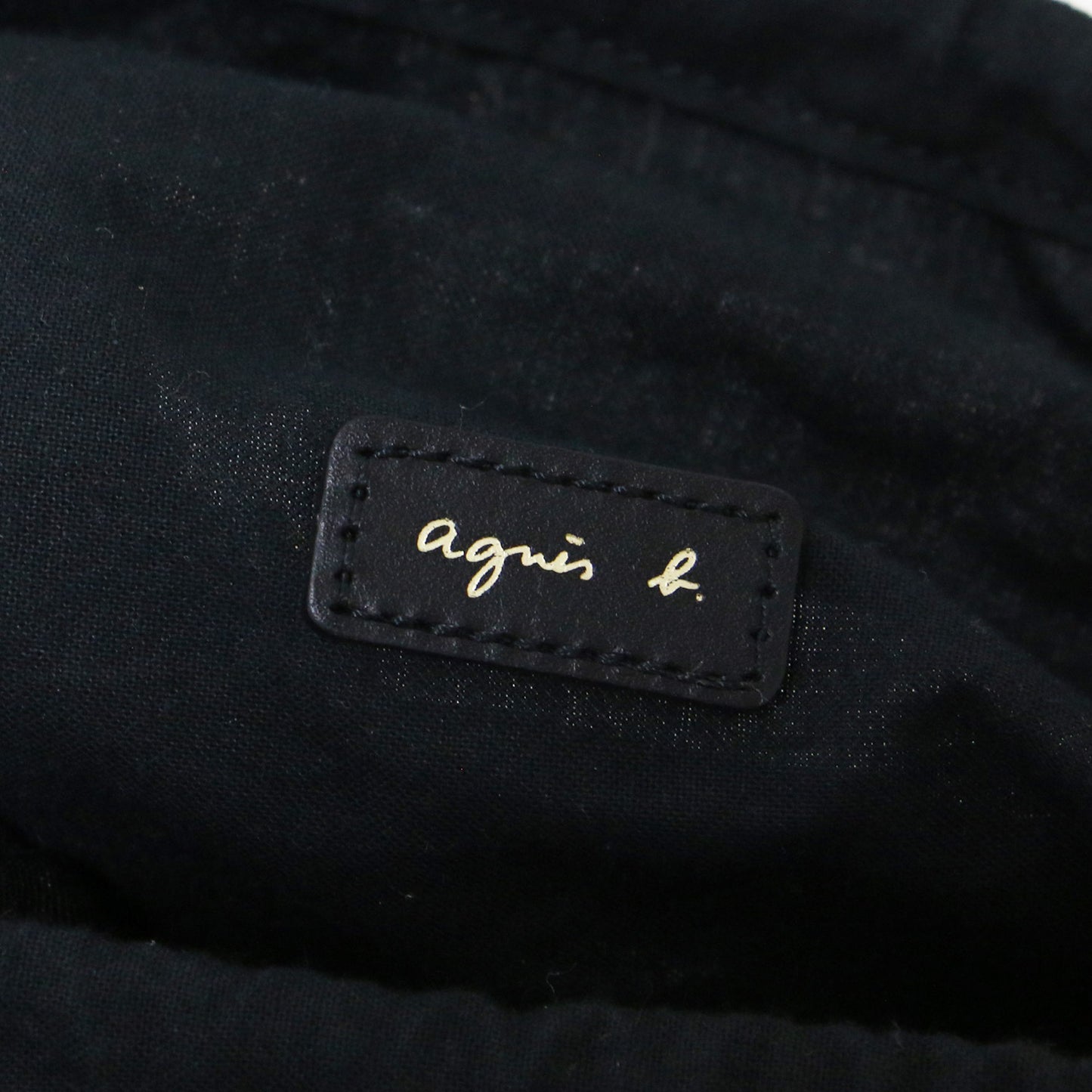 レザー ハンドバッグ / izabella ワンハンドル メッシュ 巾着付き 牛革