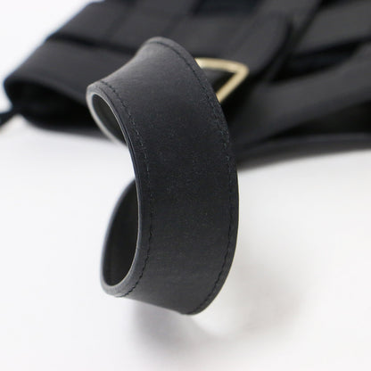 レザー ハンドバッグ / izabella ワンハンドル メッシュ 巾着付き 牛革