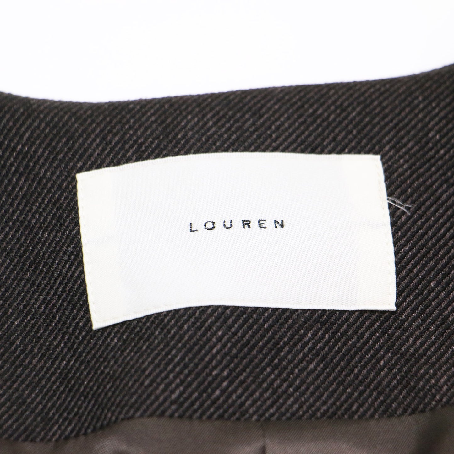 23秋冬 ツイル ノーカラー ジャケット / twill no collar jacket lo233-06 / Vネック 長袖 オーバーサイズ