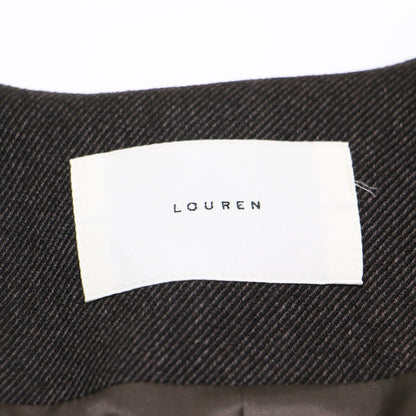 23秋冬 ツイル ノーカラー ジャケット / twill no collar jacket lo233-06 / Vネック 長袖 オーバーサイズ