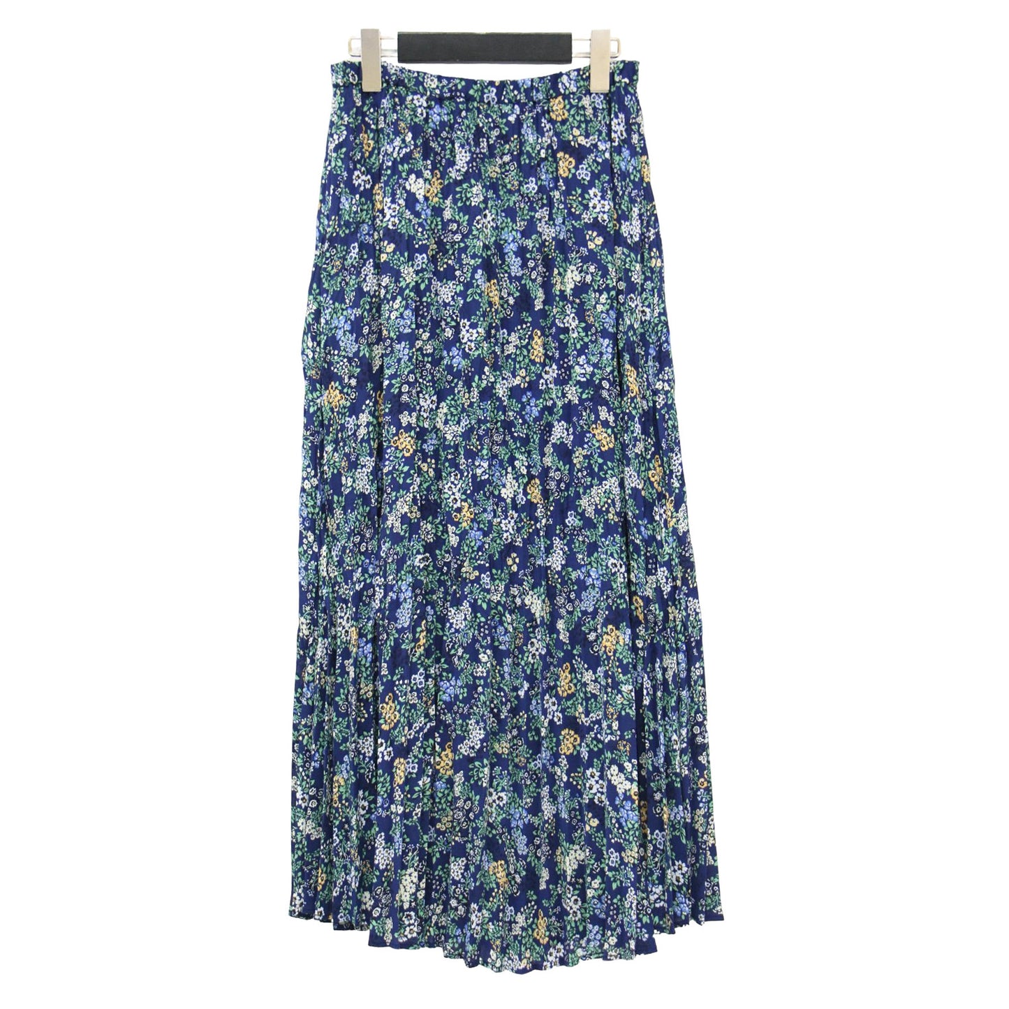 20春夏 マルチカラー フラワープリント プリーツ スカート / ロング丈 フレア 花柄