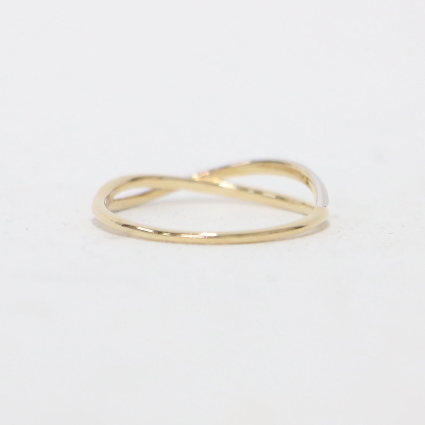 K10YG クロス バイカラー リング / 指輪 曲線