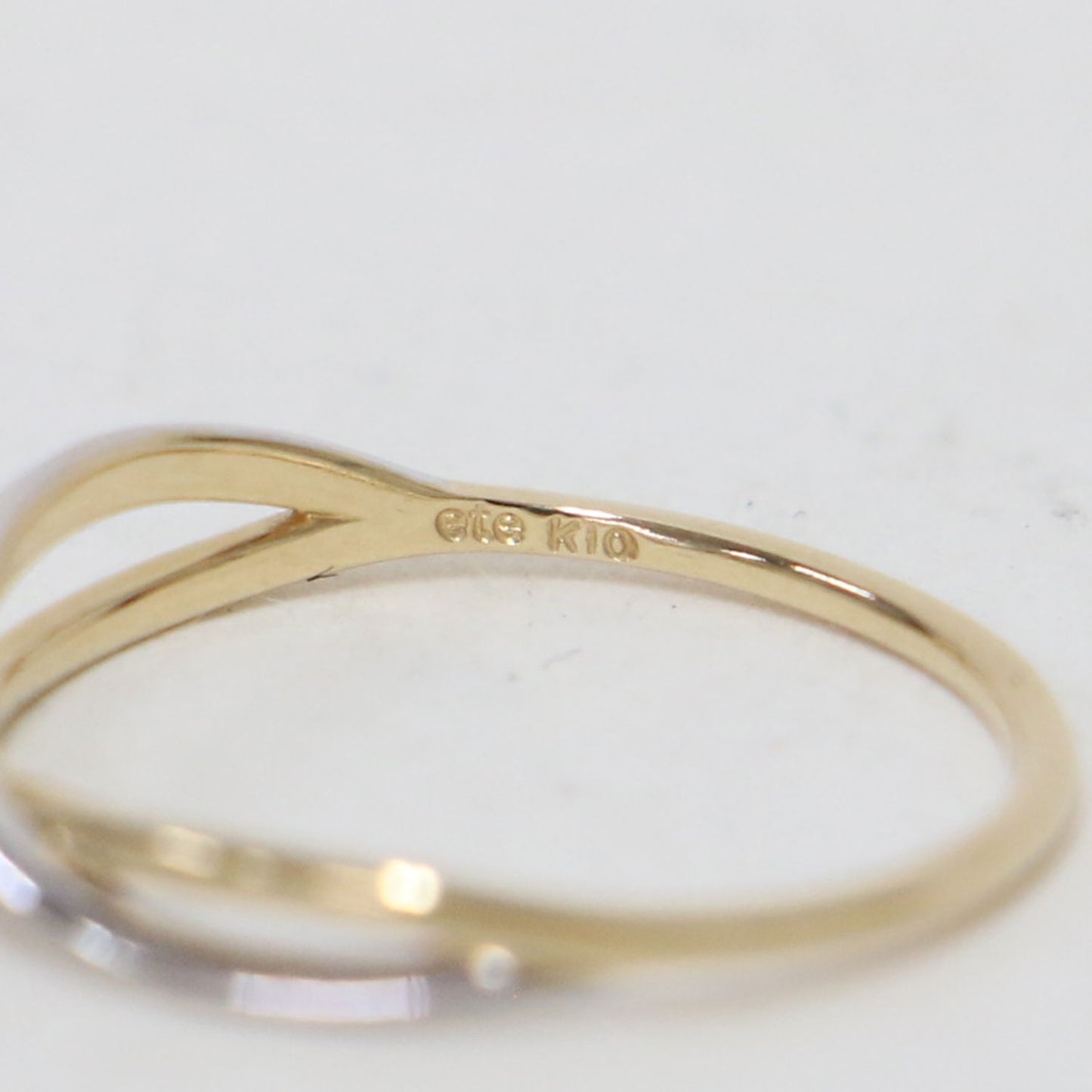 K10YG クロス バイカラー リング / 指輪 曲線