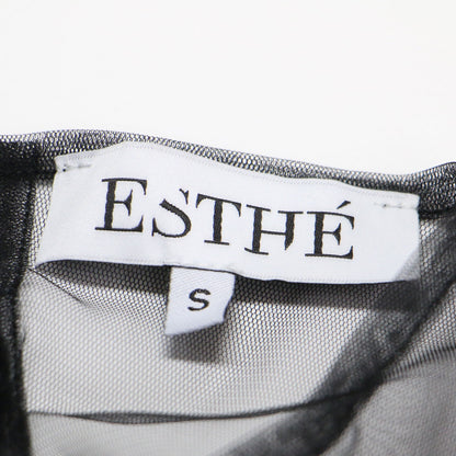 25春夏 チュール ペプラム ラッフル トップス / Tulle Peplum Ruffle Top ブラウス ノースリーブ クルーネック シアー フリル