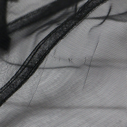 25春夏 チュール ペプラム ラッフル トップス / Tulle Peplum Ruffle Top ブラウス ノースリーブ クルーネック シアー フリル