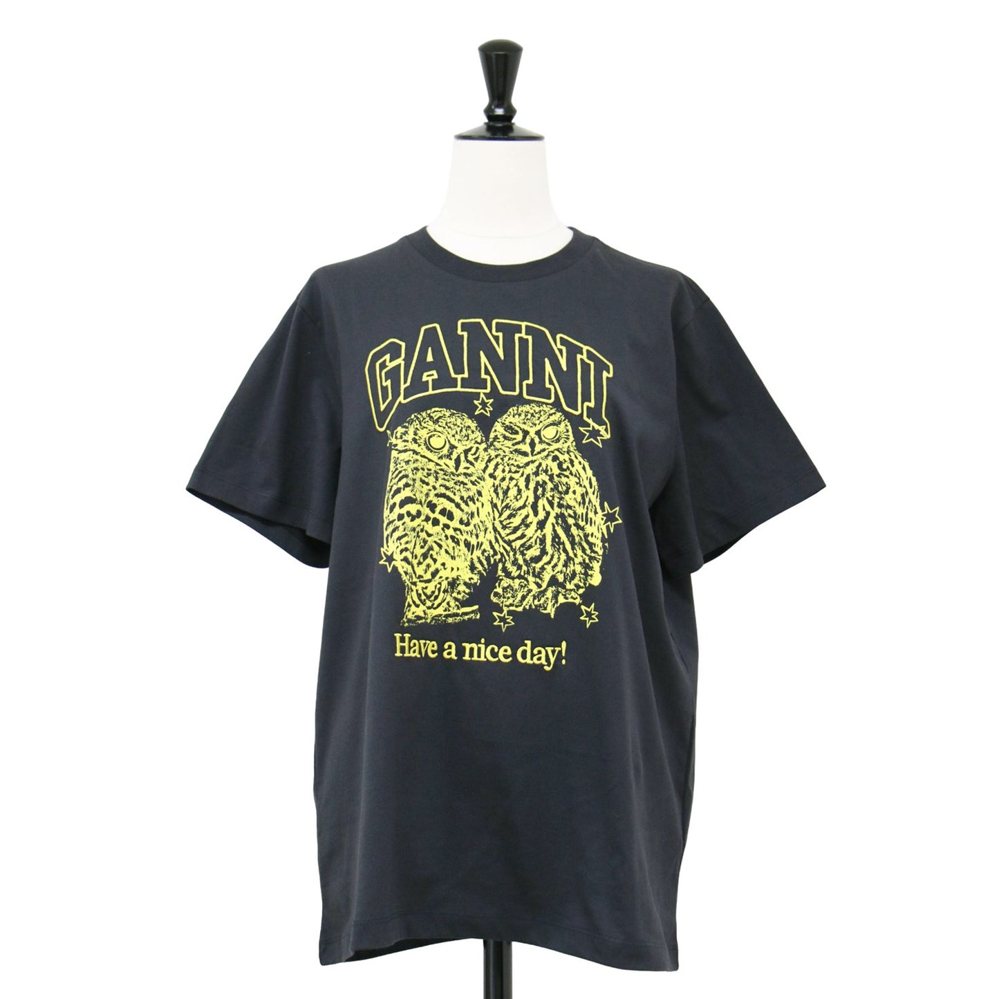 25春夏 ベーシック ジャージー オウルズ リラックスド Tシャツ / Basic Jersey Owls Relaxed T－shirt カットソー クルーネック 半袖 フクロウ プリント コットン