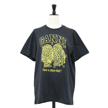 25春夏 ベーシック ジャージー オウルズ リラックスド Tシャツ / Basic Jersey Owls Relaxed T－shirt カットソー クルーネック 半袖 フクロウ プリント コットン