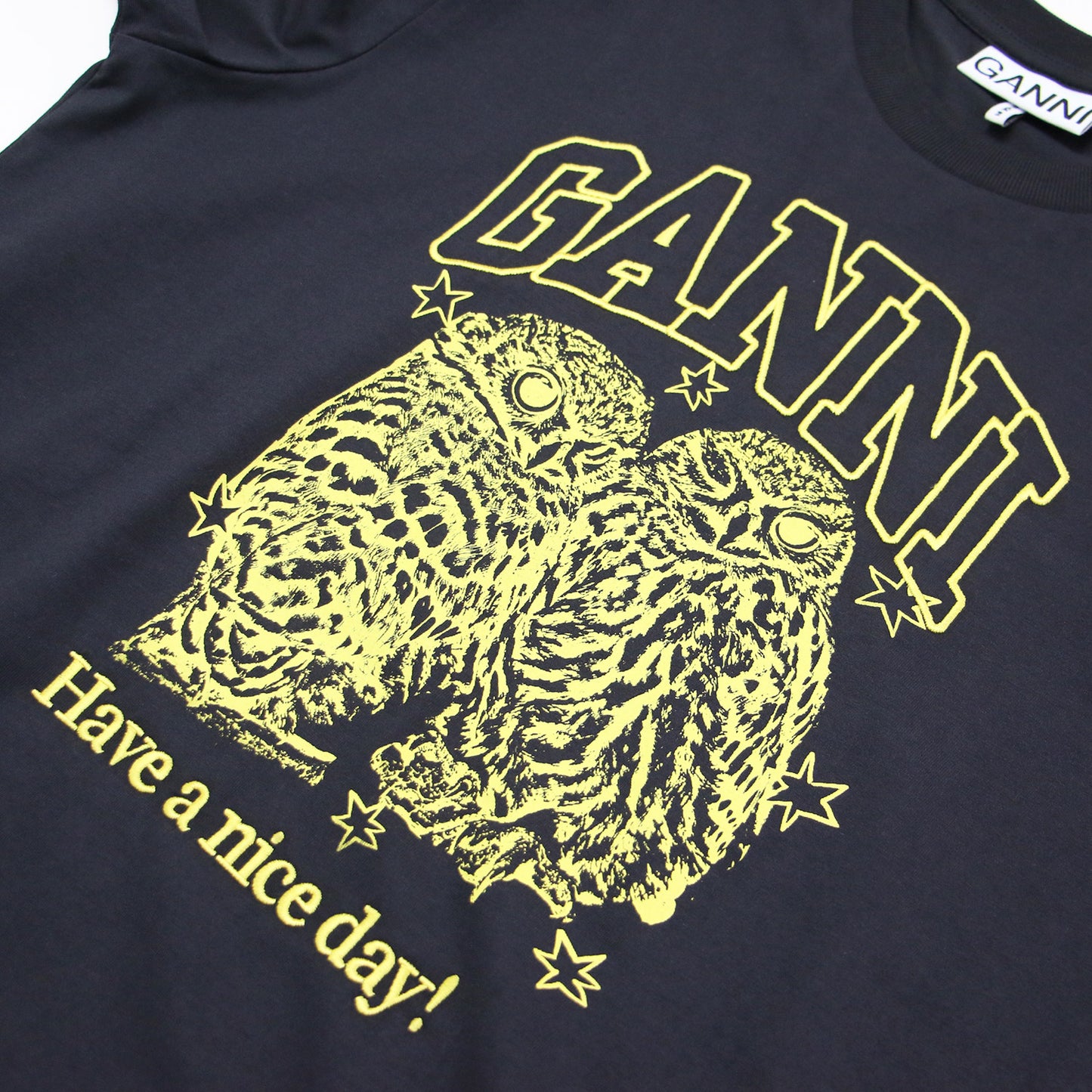 25春夏 ベーシック ジャージー オウルズ リラックスド Tシャツ / Basic Jersey Owls Relaxed T－shirt カットソー クルーネック 半袖 フクロウ プリント コットン