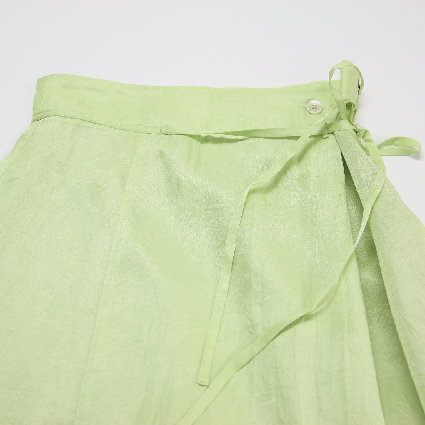 23春夏 ラップ風 フレア スカート / ロング丈 マーメイド ドレープ サテン