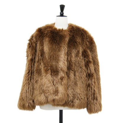 ETERNEL フェイクファー ジャケット / ブルゾン ショート丈 長袖 ノーカラー シャギー