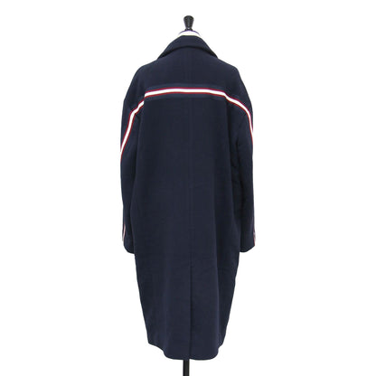 ライン チェスター コート / ロング ダブル テーラードカラー オーバーサイズ ウール