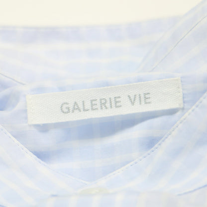 22秋冬 コットン バンドカラー チュニック シャツ / ブラウス ロング丈 長袖 チェック柄