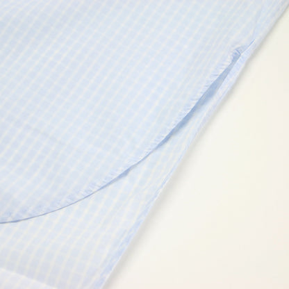 22秋冬 コットン バンドカラー チュニック シャツ / ブラウス ロング丈 長袖 チェック柄