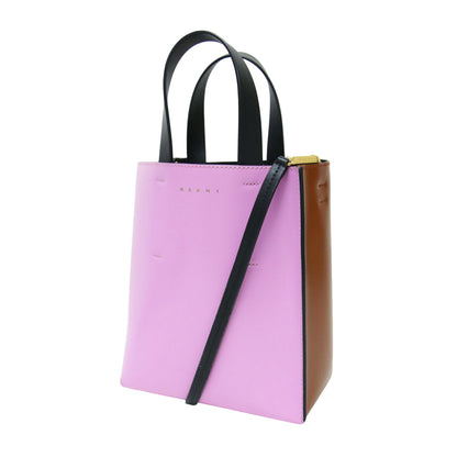 22秋冬 ミュゼオ ミニ レザー ハンドバッグ / MUSEO MINI トートバッグ ショルダー 2WAY 斜め掛け 肩掛け バイカラー 牛革