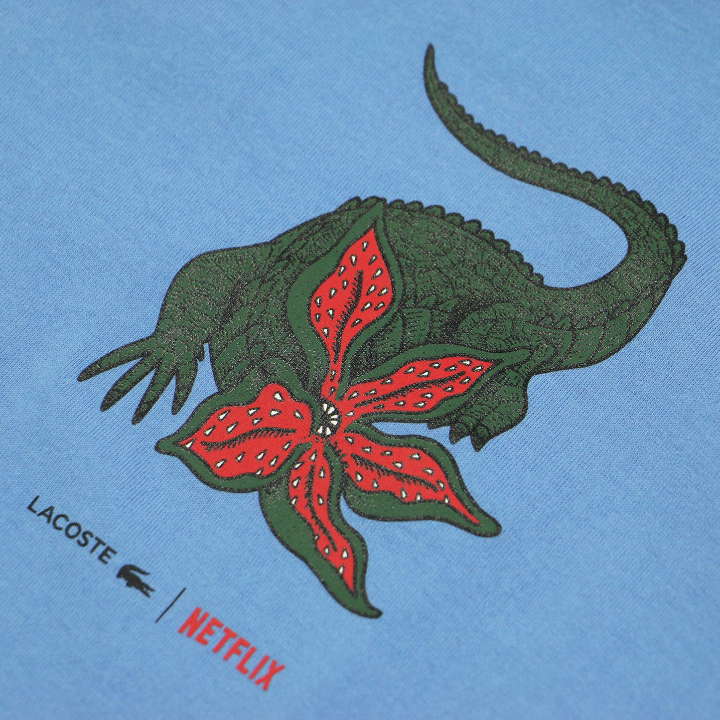 x Netflix アレンジワニ ロゴ Tシャツ / カットソー 半袖 ショートスリーブ クルーネック コットン