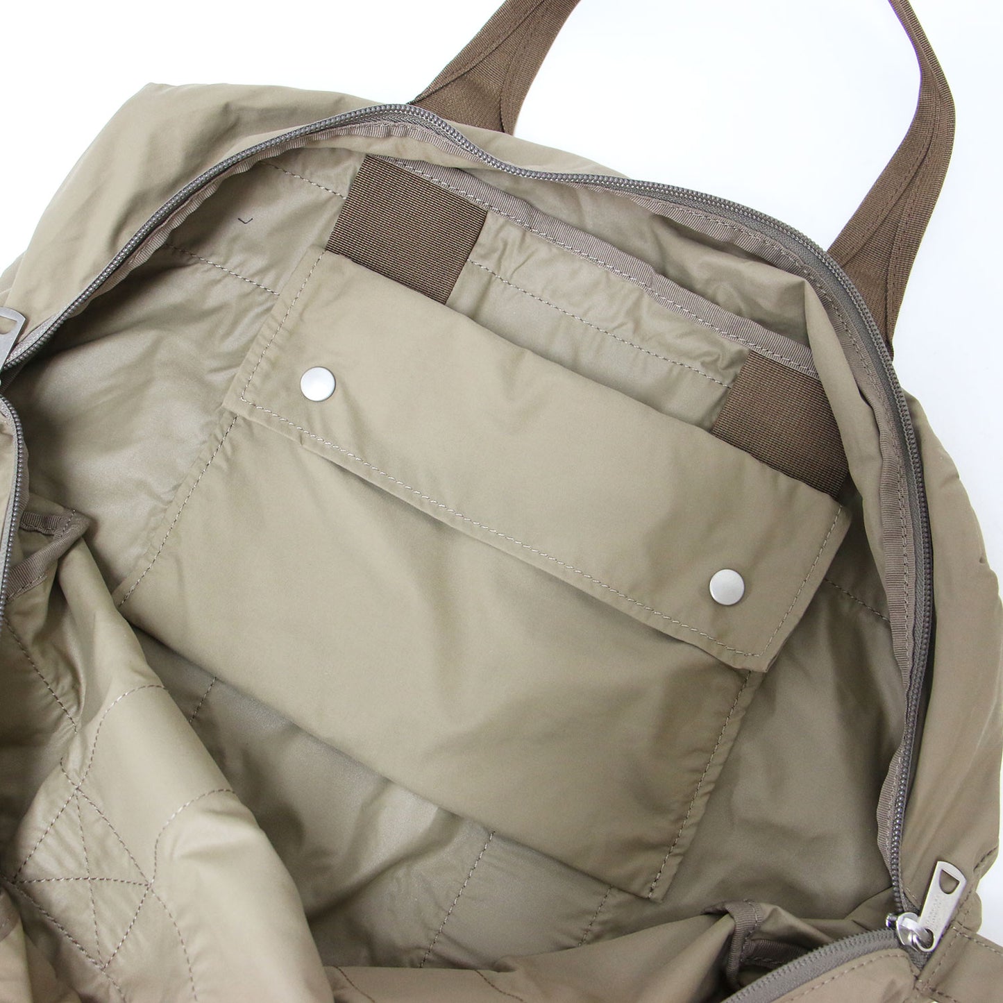 ポケッタブル ボストンバッグ / トート 肩掛け 配色テープ ロゴ刺繍