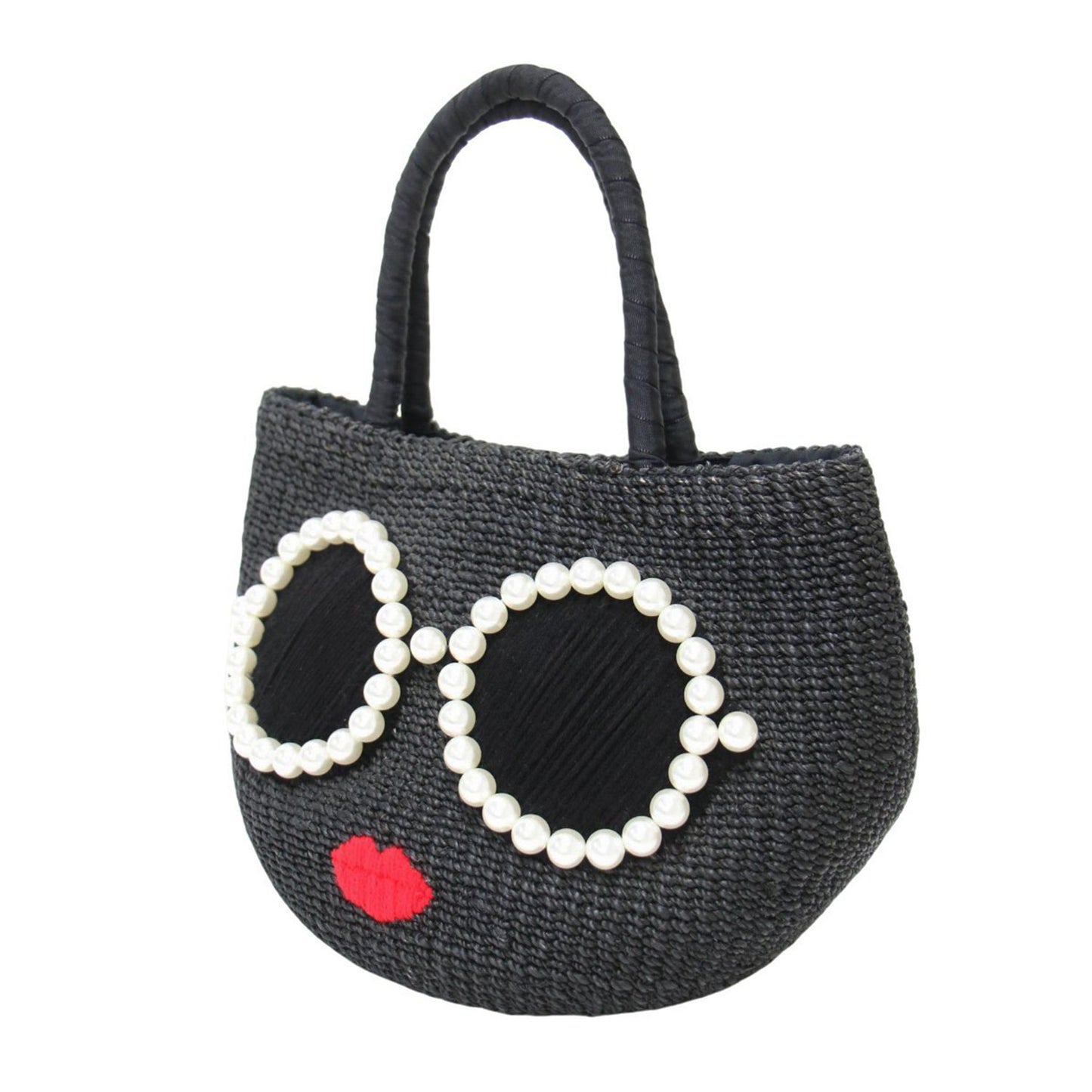 パール サングラス カゴバッグ / トート ハンドバッグ 天然素材