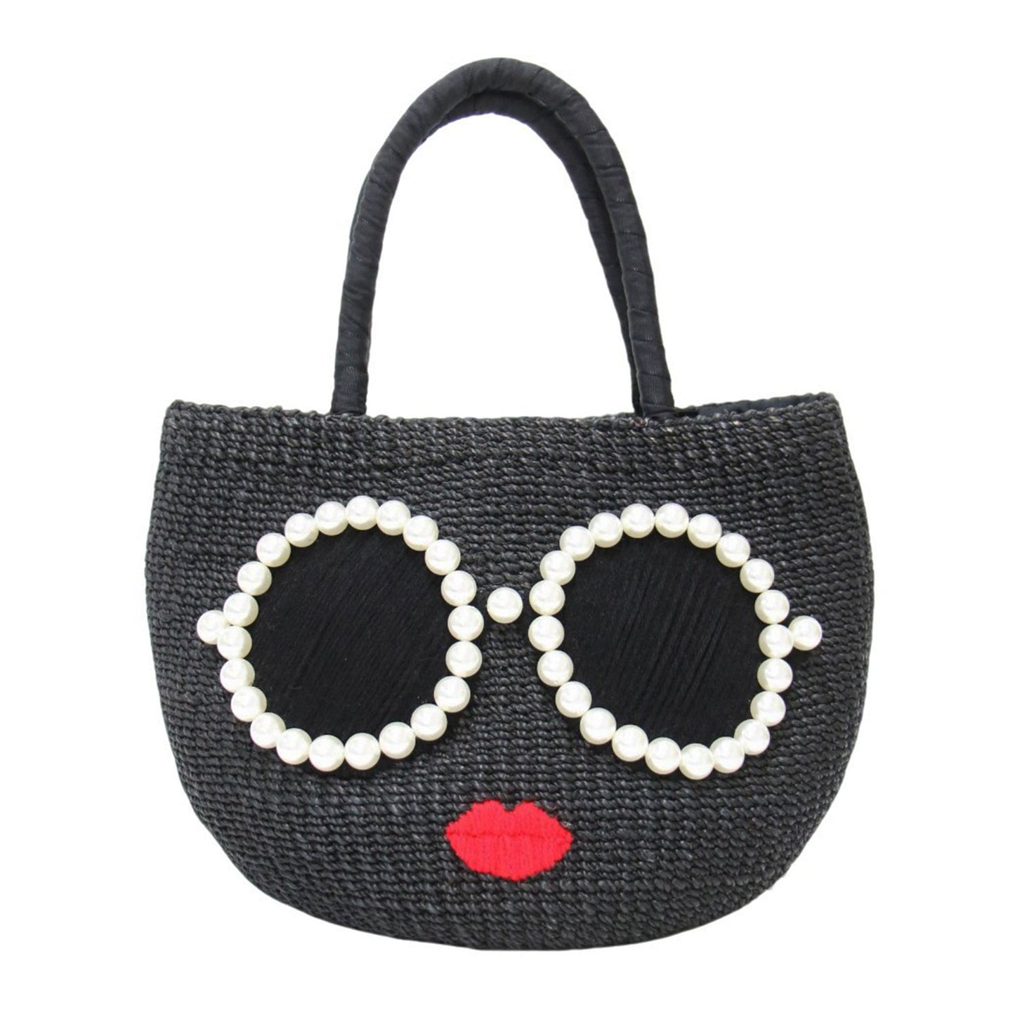 パール サングラス カゴバッグ / トート ハンドバッグ 天然素材