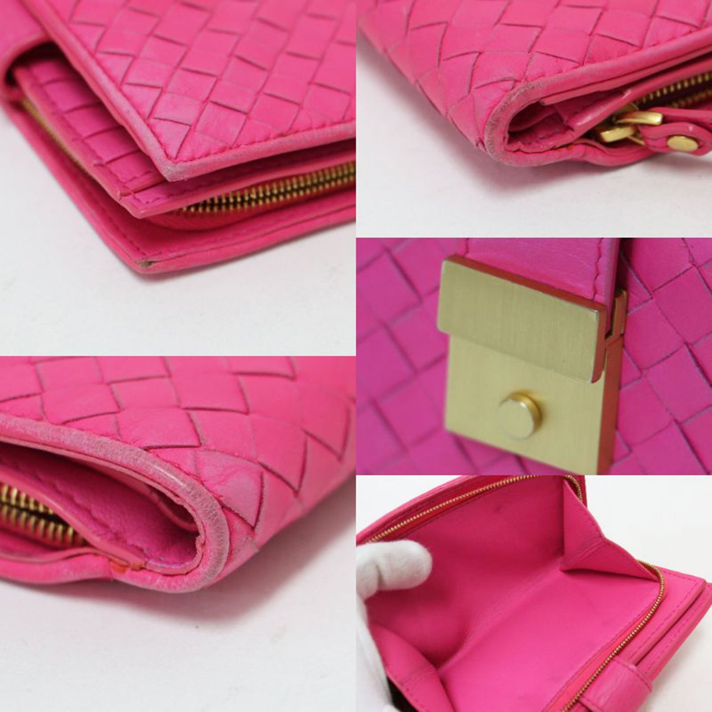 イントレチャート レザー 二つ折り財布 / ウォレット 金具 ラウンドファスナー