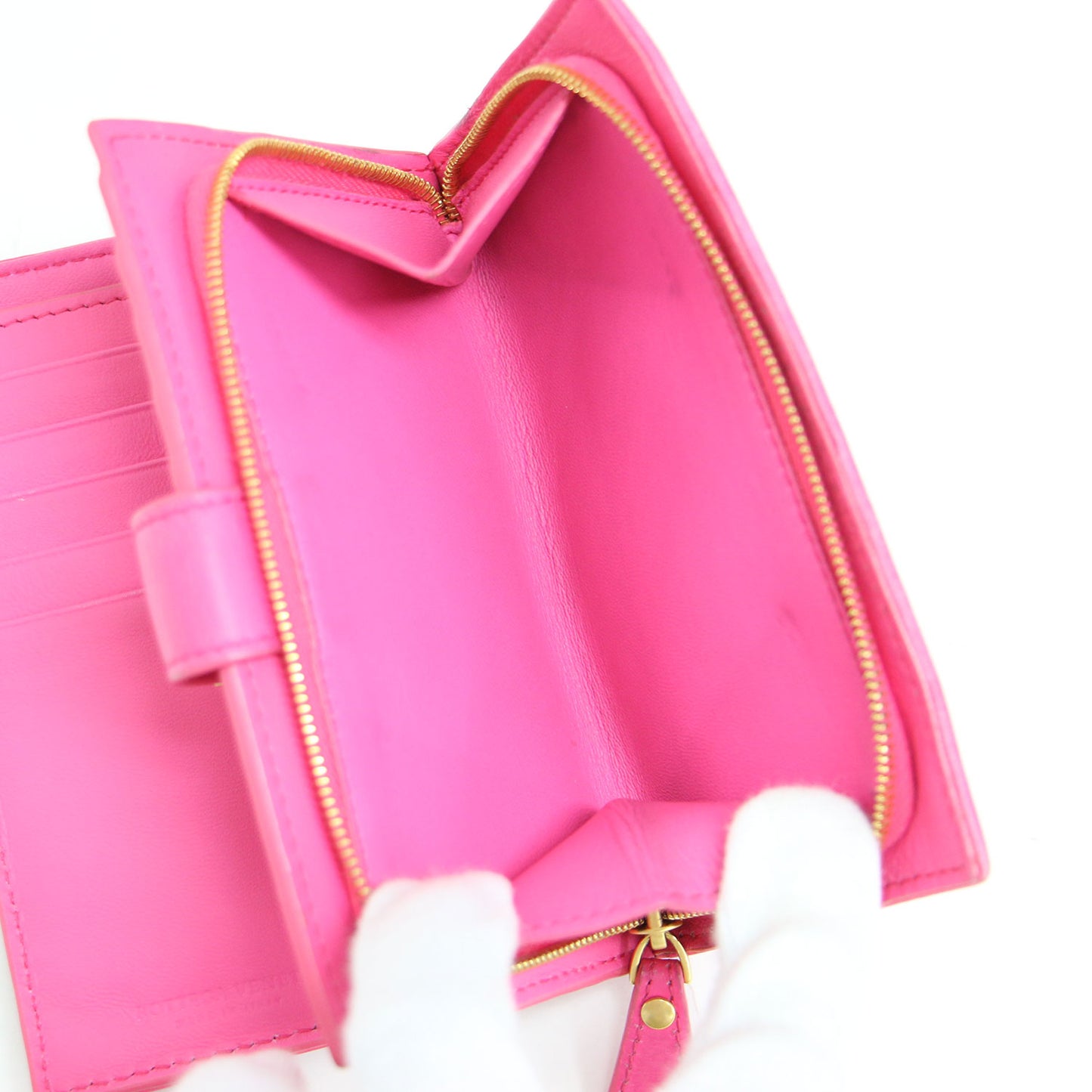 イントレチャート レザー 二つ折り財布 / ウォレット 金具 ラウンドファスナー