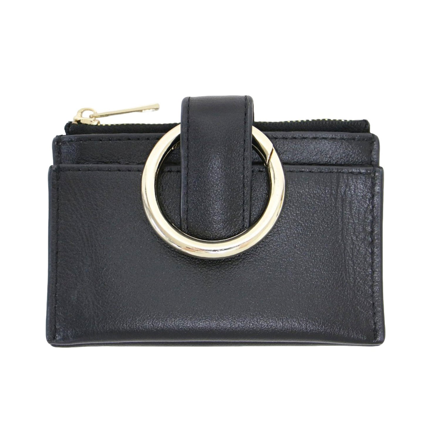 レザー リング付き コインケース / ウォレット ジップ