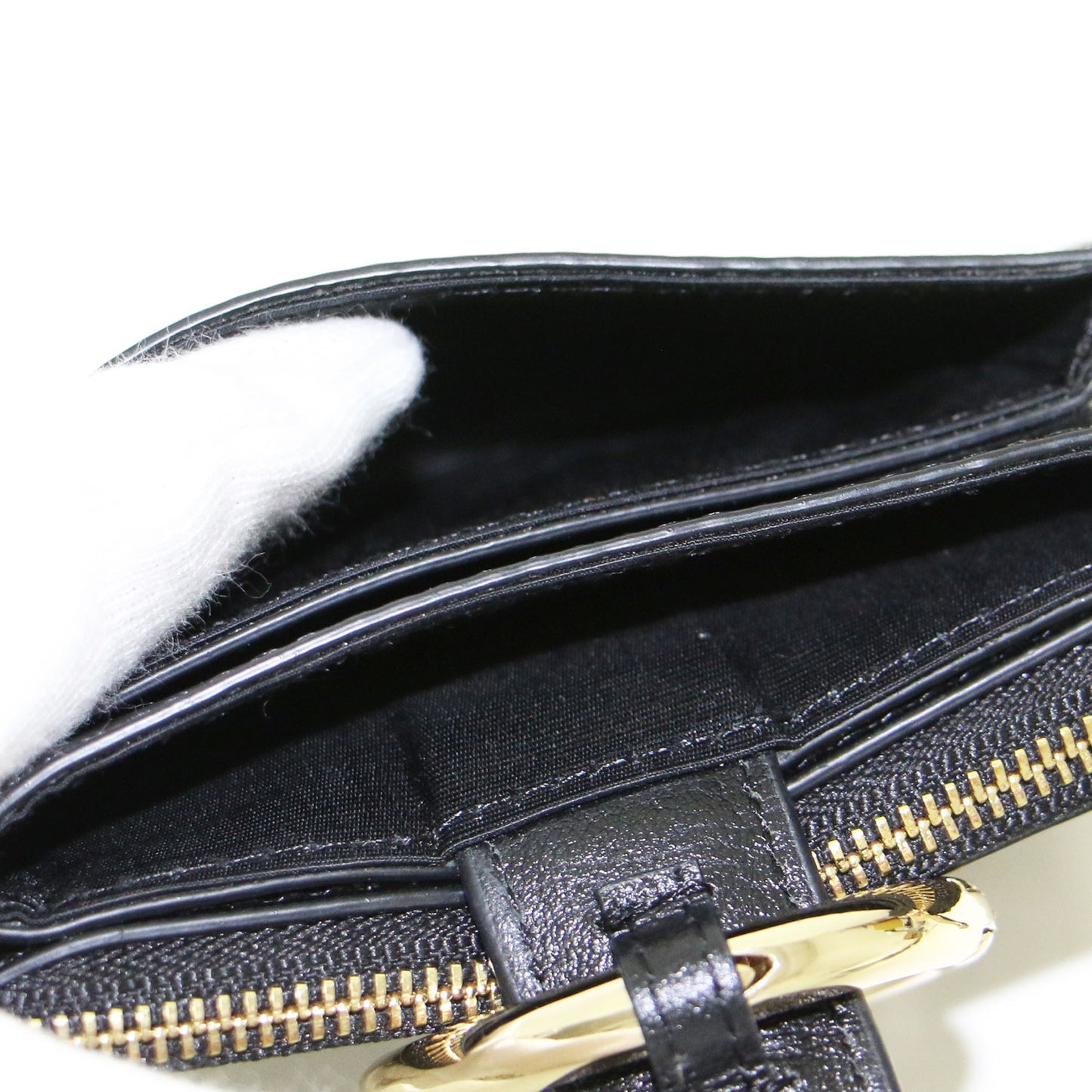 レザー リング付き コインケース / ウォレット ジップ