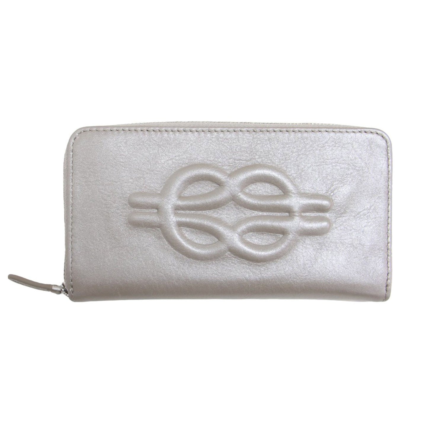 24春夏 本革 エンボス 長財布 / ロングウォレット ラウンドジップ メタリック レザー