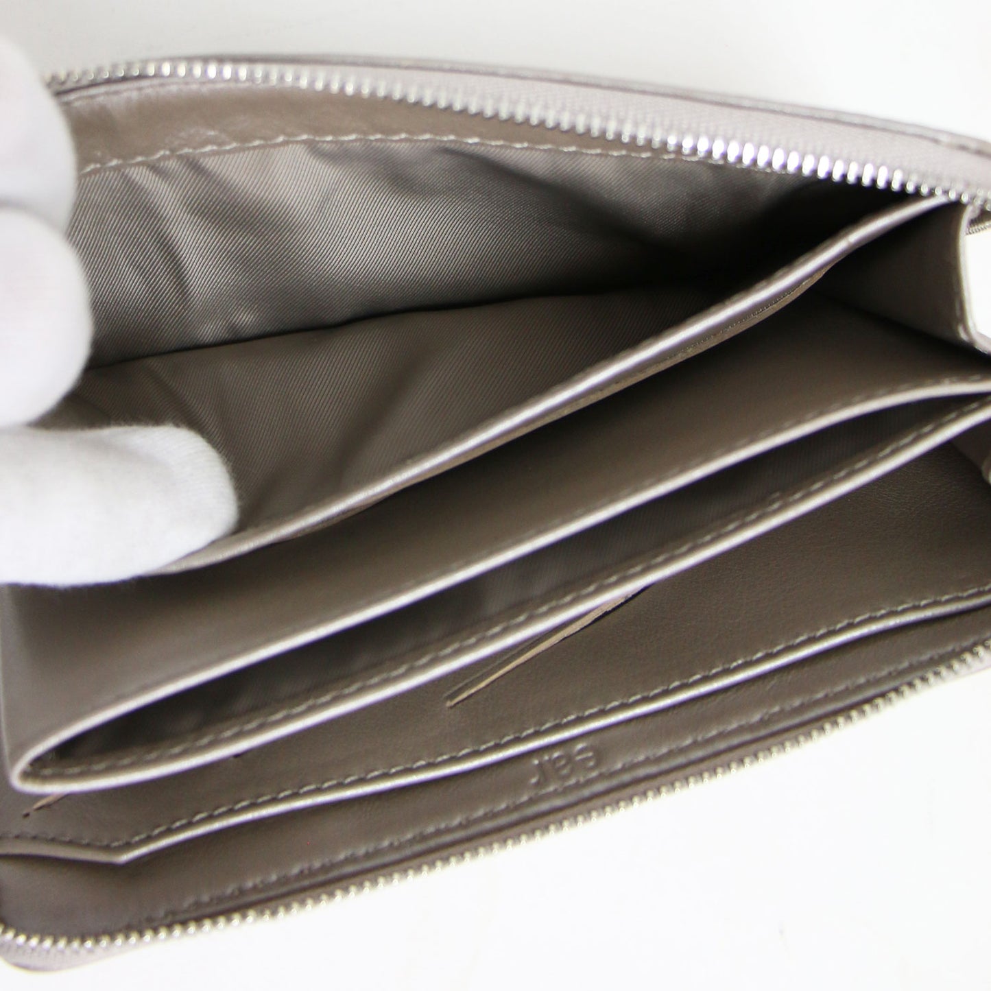 24春夏 本革 エンボス 長財布 / ロングウォレット ラウンドジップ メタリック レザー