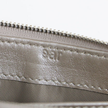 24春夏 本革 エンボス 長財布 / ロングウォレット ラウンドジップ メタリック レザー