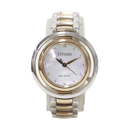 L アークリー コレクション / Arcly Collection メタルベルト 腕時計 ラウンド型 ソーラークオーツ エコ・ドライブ