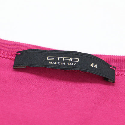 ペイズリー プリント 半袖 Tシャツ / クルーネック ショートスリーブ 刺繍 コットン