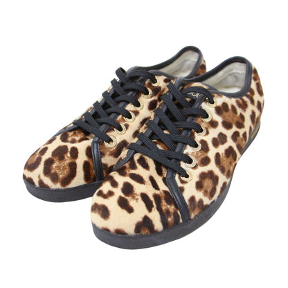 レオパード柄 レースアップ スニーカー / ローカット ヒョウ柄 ハラコ