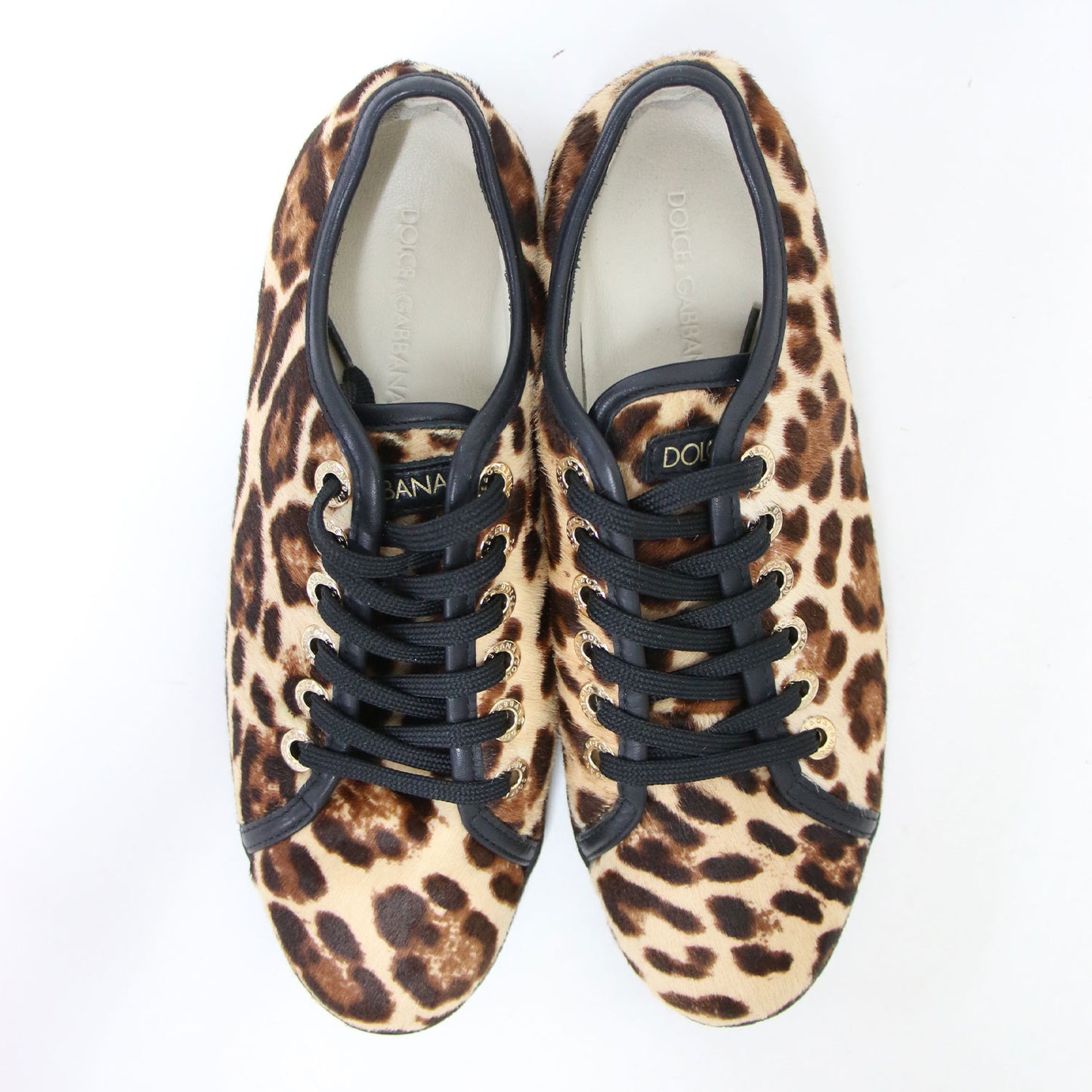 レオパード柄 レースアップ スニーカー / ローカット ヒョウ柄 ハラコ