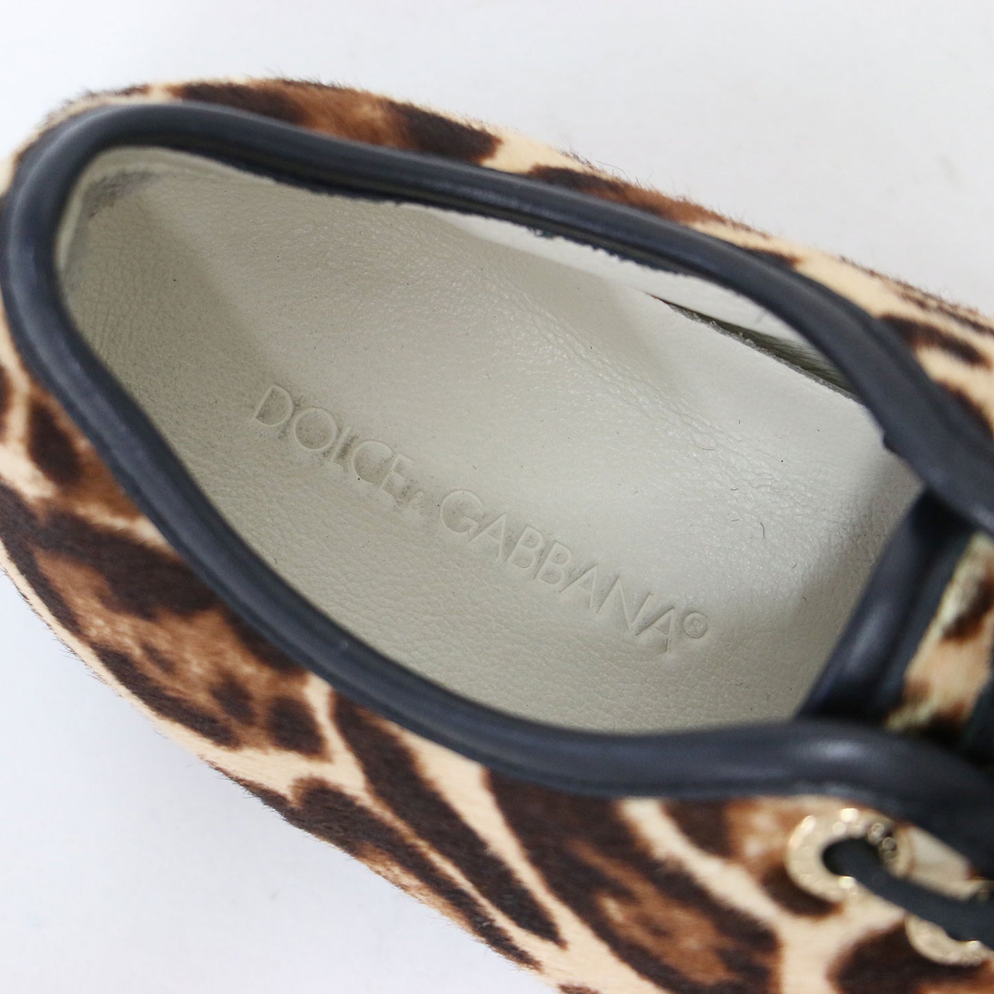 レオパード柄 レースアップ スニーカー / ローカット ヒョウ柄 ハラコ