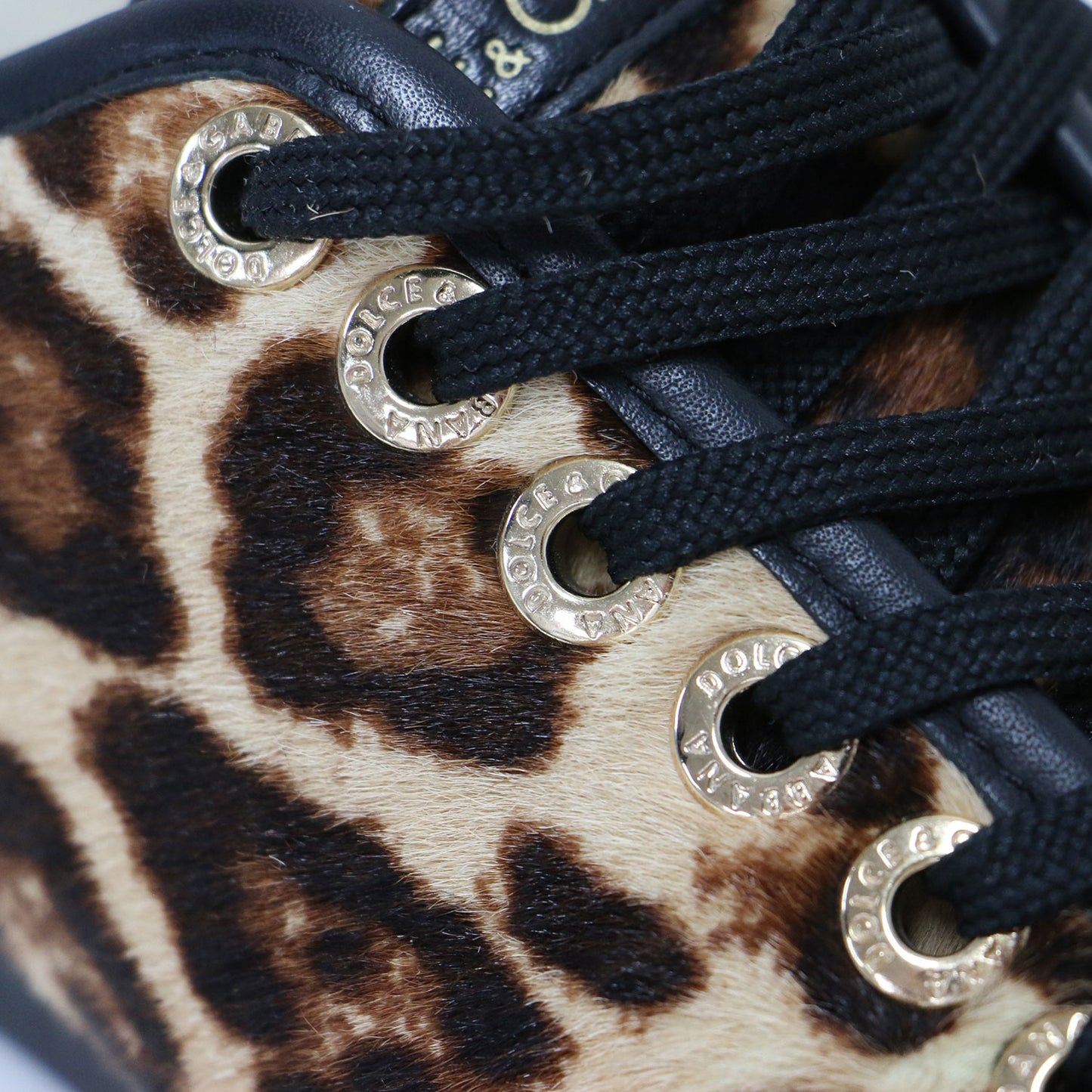 レオパード柄 レースアップ スニーカー / ローカット ヒョウ柄 ハラコ