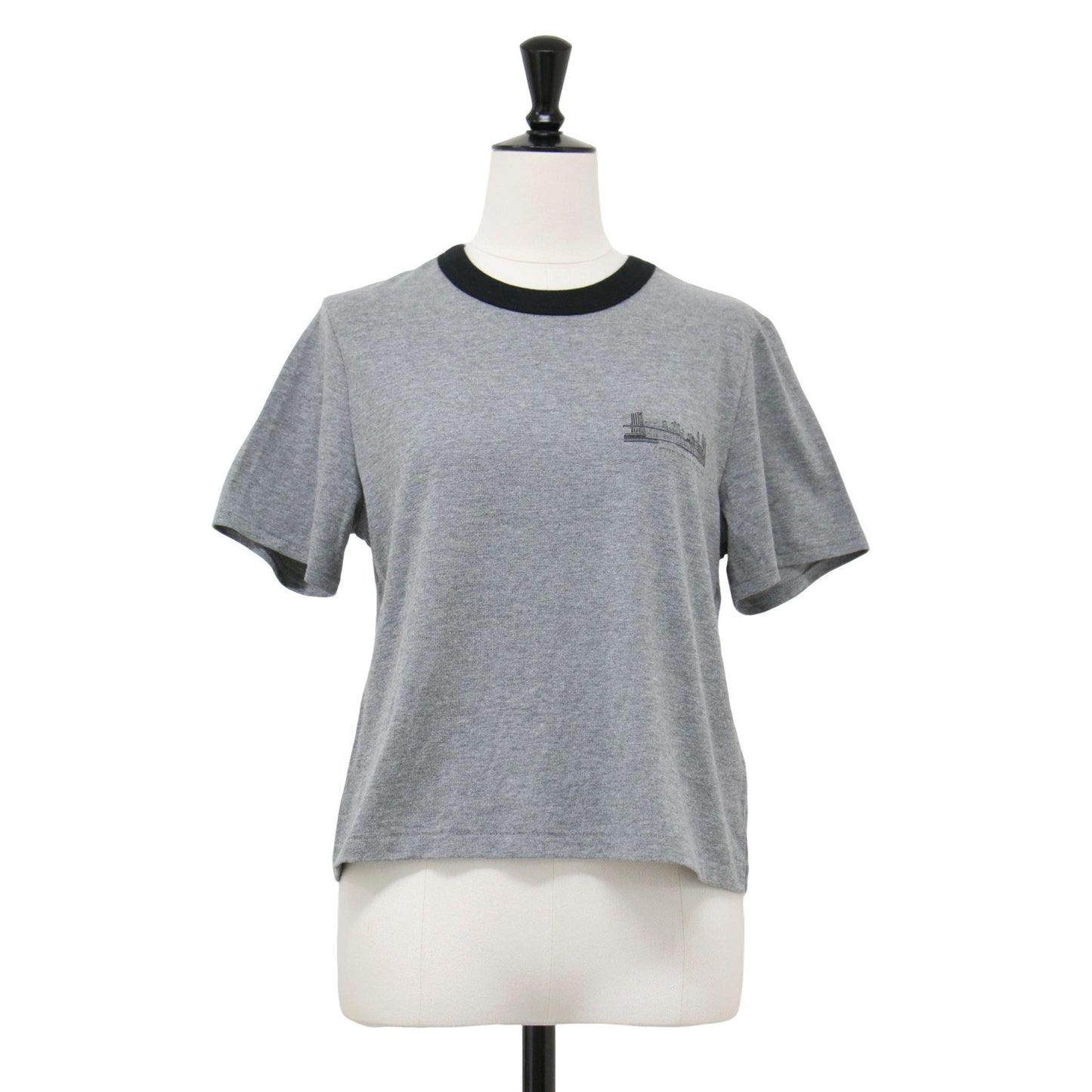 25春夏 リンガー ロゴ Tシャツ / カットソー ショート丈 半袖 クルーネック 配色 コットン