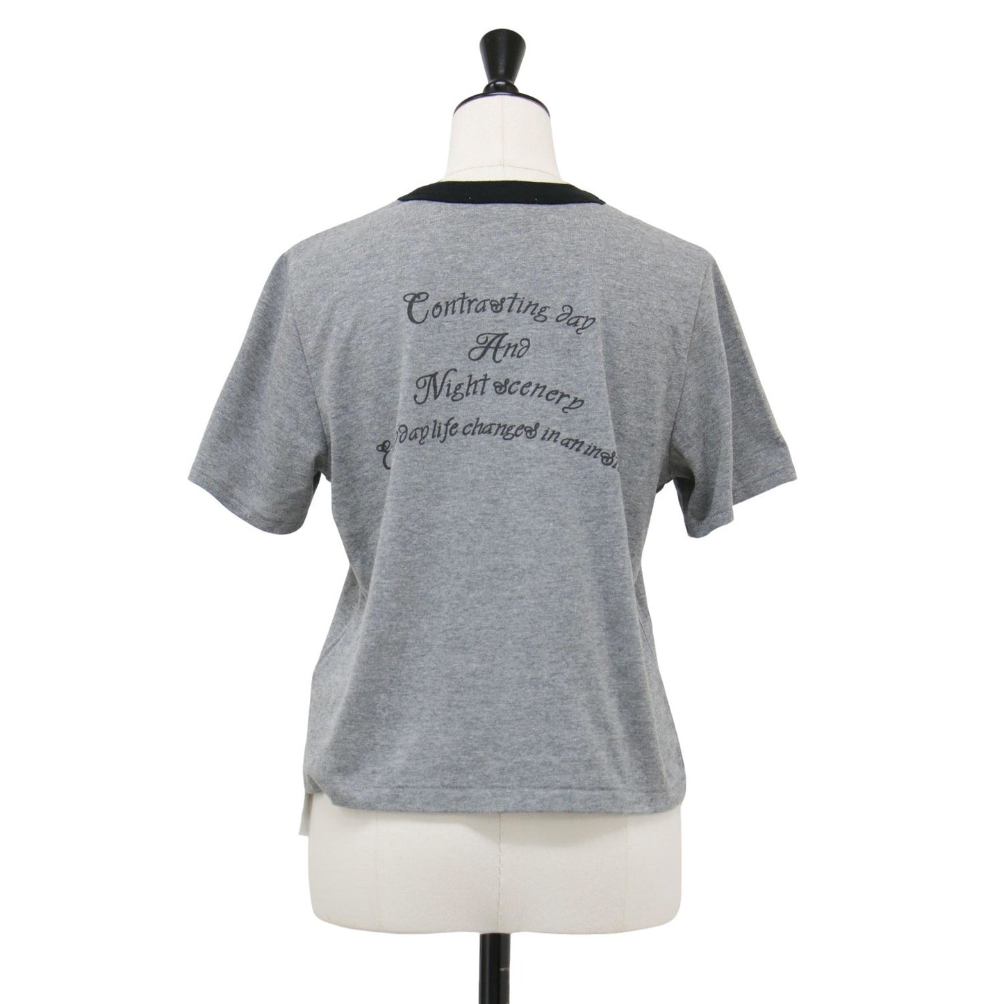 25春夏 リンガー ロゴ Tシャツ / カットソー ショート丈 半袖 クルーネック 配色 コットン