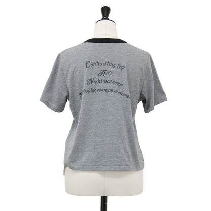 25春夏 リンガー ロゴ Tシャツ / カットソー ショート丈 半袖 クルーネック 配色 コットン