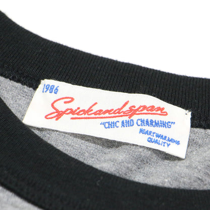 25春夏 リンガー ロゴ Tシャツ / カットソー ショート丈 半袖 クルーネック 配色 コットン