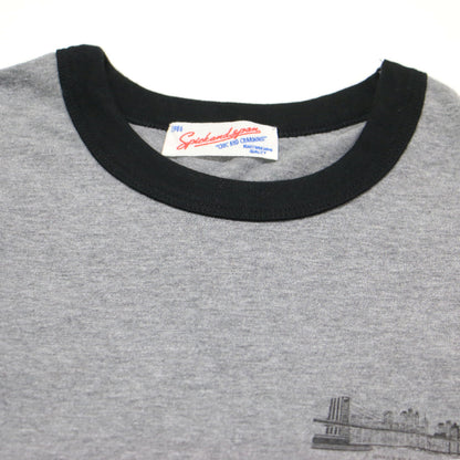 25春夏 リンガー ロゴ Tシャツ / カットソー ショート丈 半袖 クルーネック 配色 コットン