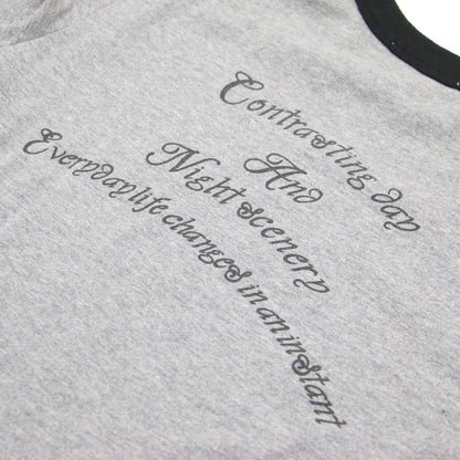 25春夏 リンガー ロゴ Tシャツ / カットソー ショート丈 半袖 クルーネック 配色 コットン