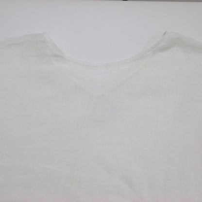 23春夏 メッシュ リネン ルーズ プルオーバー / ブラウス 長袖 ボートネック シアー